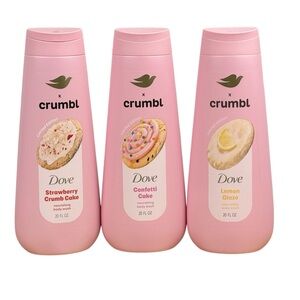 Dove x Crumbl Lemon Glaze, Confetti Cake, and Strawberry Crumb 20oz Body Wash